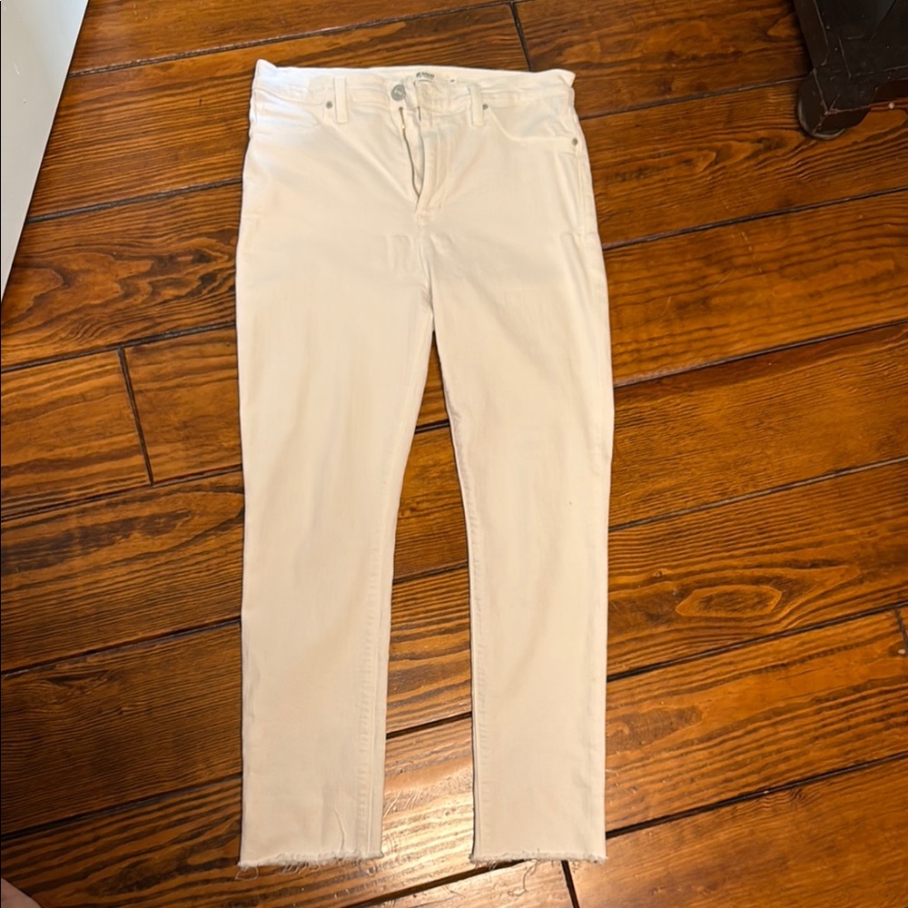 Hudson white frayed skinny jeans